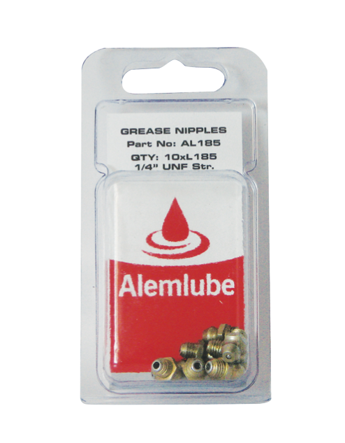 Alemlube Nip 1/4 UNF Str 10 Pack